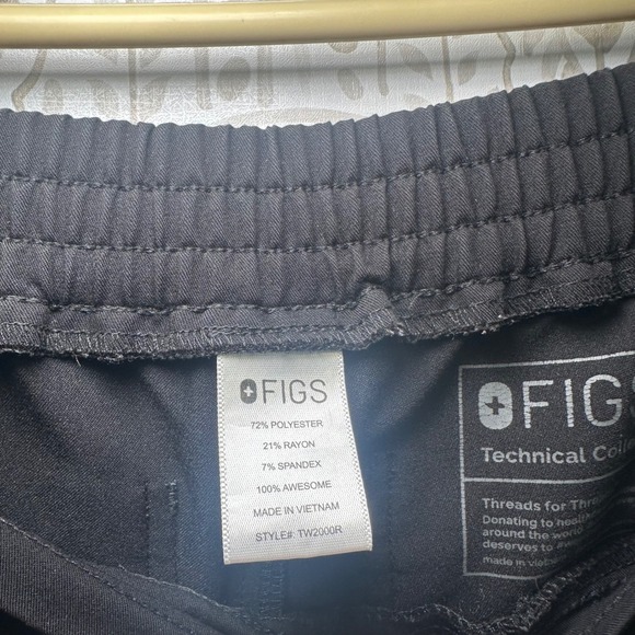FIGS Black Technical collection Scrub Pants Womens XS Jogger Fit Zipper Pockets - Picture 7 of 10